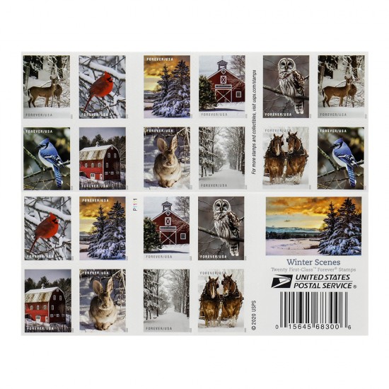 2020 US 'Winter Scenes' Forever Postage Stamps