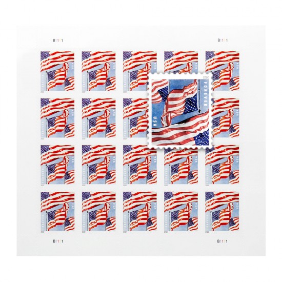 Panes U.S. Flags 2022 Forever Stamps